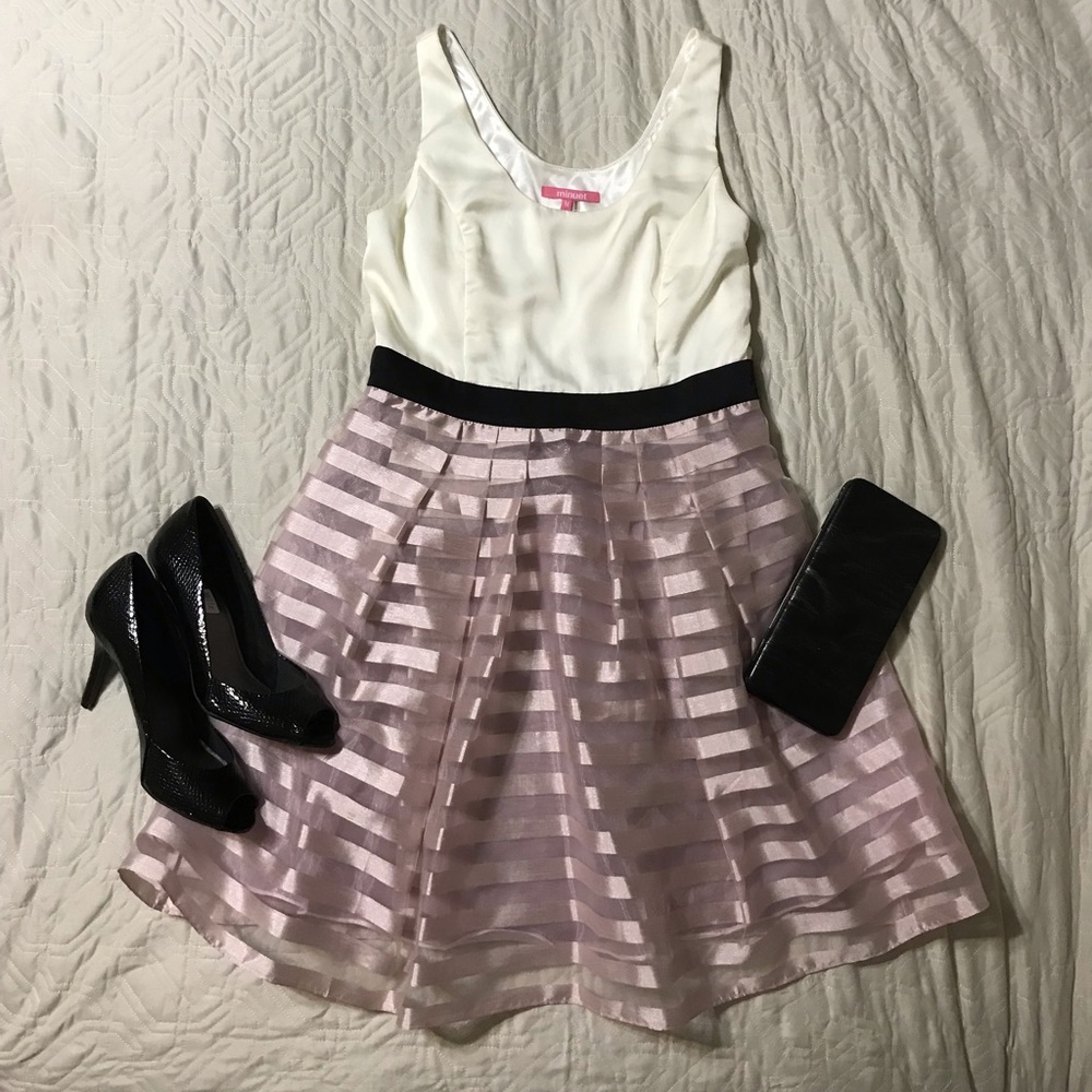Minuet off-white and dusty pink party dress